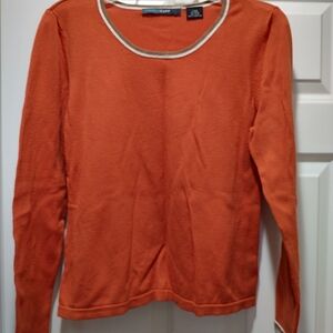 French Cuff Orange and Brown Top